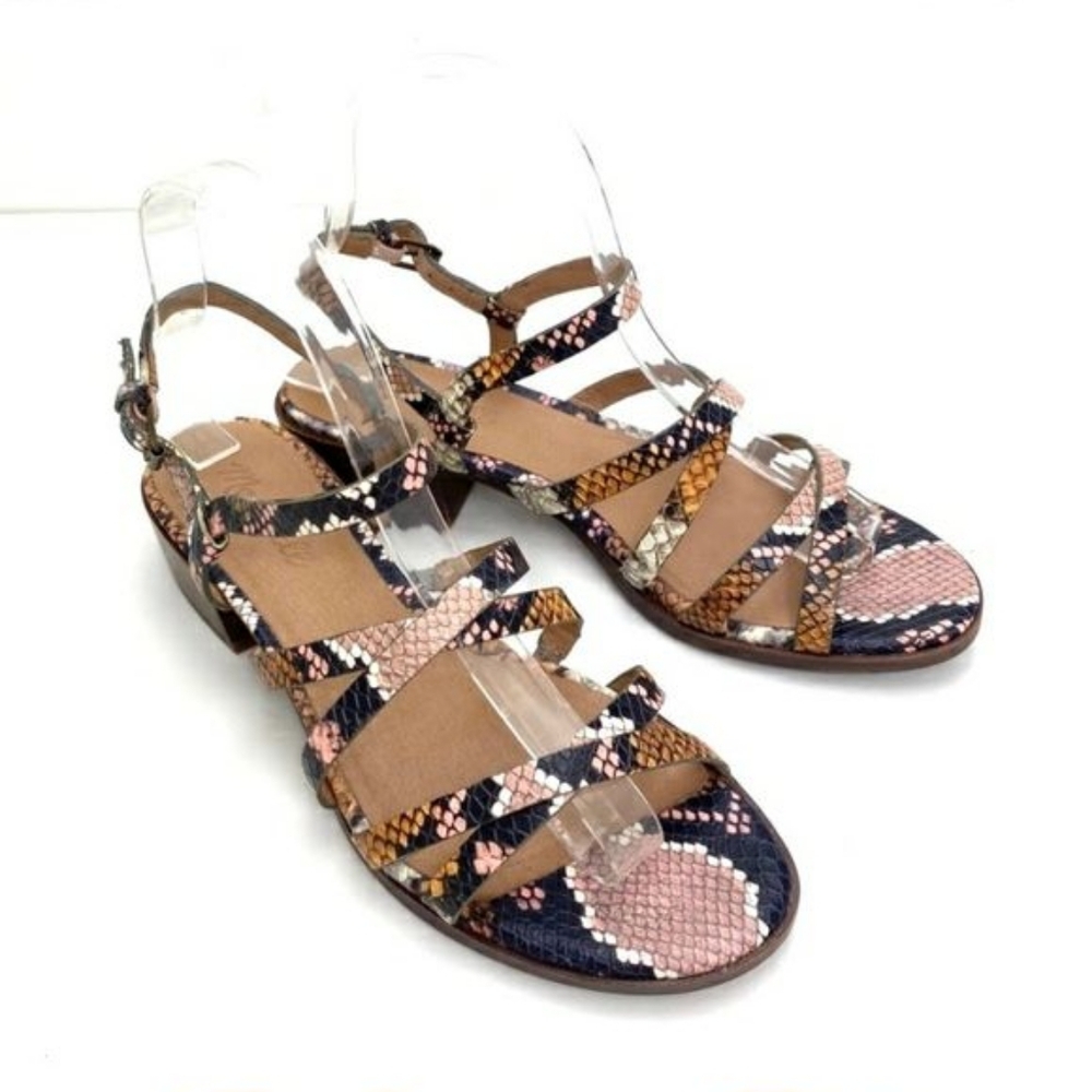 Madewell Edie Sandal in Snake Embossed Leather